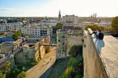 France, Calvados, Caen, the ducal castle of William the Conqueror, the ramparts overlooking the city and the barbican