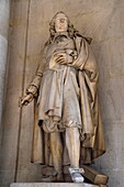 France, Seine Maritime, Rouen, the City Hall in the former Saint-Ouen abbey, Statue of Pierre Corneille in the hall of honor