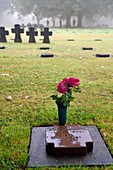France, Calvados, La Cambe, German military cemetery of the second world war, Ein Deutscher Soldat (a german soldier)