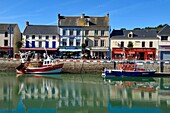 France, Calvados, Cote de Nacre, Port en Bessin, trawler in the fishing port