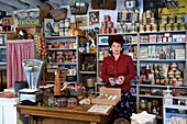 France, Manche, Carentan, L'Atelier, the wartime groceries café, reconstituted by collectors of 1940s military and civilian objects Sylvie and Jean-Marie Caillard, Sylvie Caillard