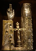 France, Morbihan, Saint-Gildas de Rhuys, the treasure with reliquary arm of the Saint-Gildas de Rhuys abbey