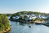 Frankreich, Morbihan, Bono, der Hafen von Bono und der Fluss Auray bei Sonnenaufgang