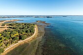 France, Morbihan, Ile-d'Arz, aerial view of the Gulf of Morbihan and the island of Ilur