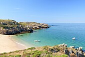 France, Morbihan, Houat, cote ouest, North coast between Beg Run er Vilaine and the village