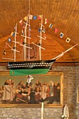 France, Morbihan, Houat, interior of the Saint-Gildas parish church