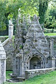 France, Morbihan, Plumeliau, fountains of the chapel of Saint-Nicodeme