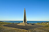 France, Morbihan, Saint-Pierre-Quiberon, the monument of patriots in front of Fort Penthievre