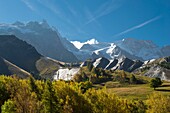 Frankreich, Hautes Alpes, Der massive Grave de Oisans, die Talsohle von Meije und der Bruch