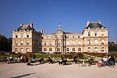 France, Paris, Luxembourg Garden, the Luxembourg Palace housing the Senate