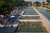 France, Paris, Bathing of the Bassin de la Villette, Paris Beach