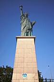 France, Paris, Ile aux Cygnes, replica of the statue of Liberty by sculptor Bartholdi