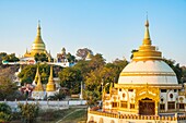 Myanmar (Burma), Mandalay region, Sagaing Hill and Buddhist Pagodas