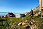 Greenland, North West Coast, Murchison sound north of Baffin Bay, Siorapaluk, the most nothern village from Greenland, the french woman Jocelyne Ollivier-Henry living in this village