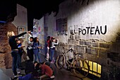 Frankreich, Calvados, Caen, das Friedensdenkmal, besetztes Frankreich, Rekonstruktion eines Graffiti gegen Laval