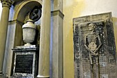 France, Bas Rhin, Strasbourg, old town listed as World Heritage by UNESCO, Place Saint Thomas, Saint Thomas church, stela of Jean Daniel Schoepflin, died in 1771, historiographer and funeral stone of Nicolas Roederer de Tiersberg, died in 1510