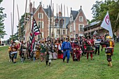 France, Indre et Loire, Loire valley listed as World Heritage by UNESCO, Amboise, chateau du Clos Luce, historical reconstruction of the Battle of Marignan at Clos Luce