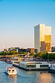 Frankreich, Paris, Seine-Ufer, der Gare port, das Schwimmbad von Josephine Baker und die Bibliothek François Mitterrand