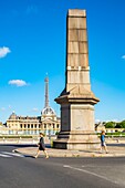 France, Paris, Fontenoy Square, the Military School and the Eiffel Tower