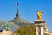 France, Paris, area listed as World Heritage by UNESCO, the Alexandre III Bridge and the Grand Palais