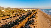 Spain, Valencian Community, Oliva Beach (aerial view)