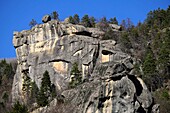 France, Alpes de Haute Provence, Annot, discovery tour of the Gres d Annot, rock