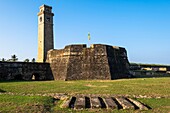 Sri Lanka, Southern province, Galle, Galle Fort or Dutch Fort listed as World Heritage by UNESCO, the ramparts and the Clock Tower
