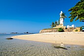 Sri Lanka, Südprovinz, Galle, Galle Fort oder Dutch Fort, von der UNESCO zum Weltkulturerbe erklärt, die Festungsmauern und der Leuchtturm