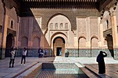 Morocco, High Atlas, Marrakech, Imperial city, Medina listed as World Heritage by UNESCO, Ali Ben Youssef Medersa (Koranic school)