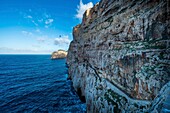 Italy, Sardinia, Alghero, Capo Caccia, access stairways to the Neptune marine cave