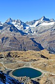 Schweiz, Kanton Wallis, Zermatt, Gornergrat (3100 m), Blick auf die Alpen