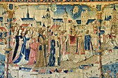 France, Cote d'Or, Dijon, area listed as World Heritage by UNESCO, Musee des Beaux Arts (Fine Arts Museum) in the former palace of the Dukes of Burgundy, he tapestry of the siege of Dijon in 1513 by the swiss
