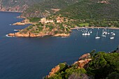 France, Corse du Sud, Scandola Nature Reserve, listed as World Heritage by UNESCO, Girolata village