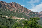 France, Corse du Sud, the village of Ota, step on the Tra Mare e Monti hiking trail