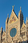 Italy, Tuscany, Siena, historical center listed as World Heritage by UNESCO, western facade of Notre Dame de l'Assomption cathedral