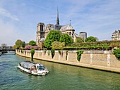 Frankreich, Paris (75), Weltkulturerbe der UNESCO, Kathedrale Notre Dame, Paris, 15. April 2019, 3 Stunden vor dem furchtbaren Brand, der den gesamten Rahmen verwüsten wird
