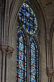 Frankreich, Paris, UNESCO-Welterbe, Île de la Cite, Kathedrale Notre-Dame, Glasfenster von Jacques Le Chevallier