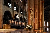 Frankreich, Paris, Welterbe der UNESCO, Ile de la Cite, Kathedrale Notre Dame, die Jungfrau mit Kind vor dem Chor
