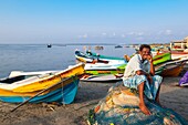 Sri Lanka, Nordprovinz, Insel Mannar, Mannar Stadt, der Fischereihafen