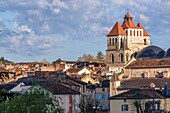 France, Lot, Quercy, Cahors, the cathedral Saint Etienne, dated 12 th. century, roman style, listed as World Heritage by UNESCO