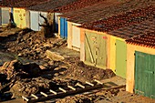 France, Var, Bormes les Mimosas, Bregancon, Pointe du Diable, Cabasson Bay, fishermen's cabins