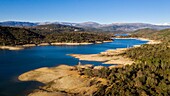 France, Var, Pays de Fayence, Tanneron, Saint Cassian Lake (aerial view)