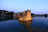 France, Vaucluse, Avignon, bridge Saint Benezet (XII century) class World heritage of the UNESCO on the Rhone