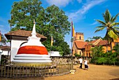 Sri Lanka, Central province, Kandy, a World Heritage Site, Buddhist stupa or dagoba and St. Paul's Anglican Church in the royal palace complex
