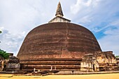 Sri Lanka, North Central Province, archeological site of Polonnaruwa, UNESCO World Heritage Site, Rankot Vihara, stupa made of bricks, 60 meters high