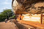 Sri Lanka, Central province, Sigiriya, Pidurangala Rock, Pidurangala Reclining Buddha made of bricks