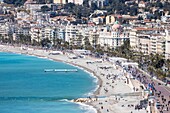 France, Alpes Maritimes, Nice, listed as World Heritage by UNESCO, the Baie des Anges and the Promenade des Anglais, hotel Negresco