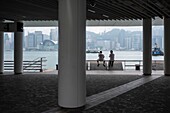 Hong Kong, Hong Kong, Kowloon, view from Kowloon over Victoria harbour and Hong Kong Island