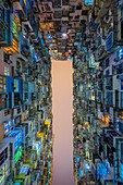 Hongkong, Hongkong, Hongkong Island, Quarry Bay, Montane Villen, die die städtische Dichte Hongkongs zeigen