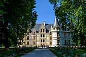 France, Indre et Loire, Loire Valley listed as World Heritage by UNESCO, castle of Azay le Rideau, built from 1518 to 1527 by Gilles Berthelot, Renaissance style